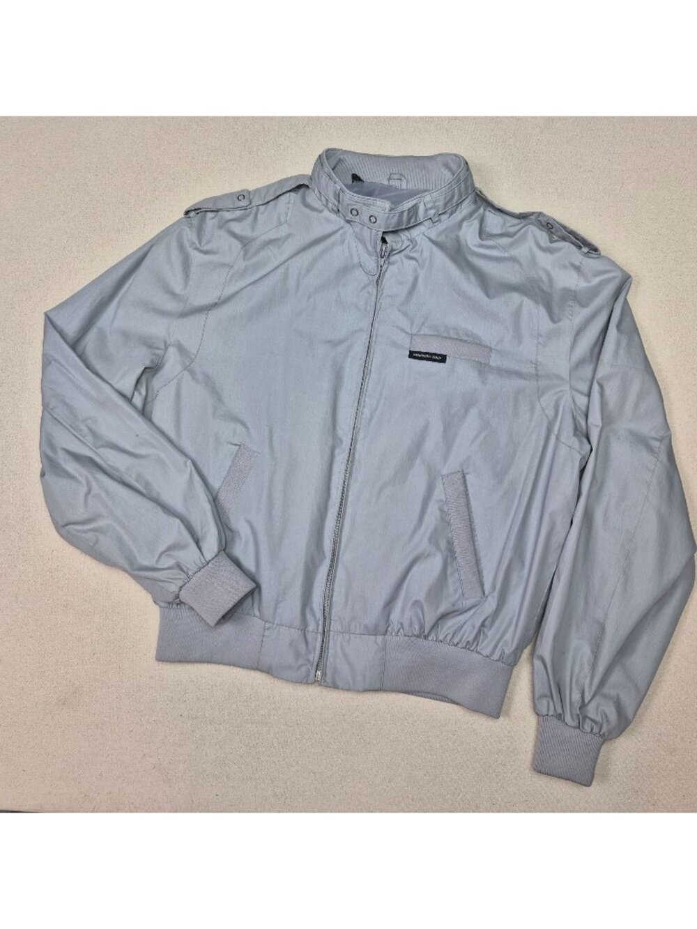 Members Only Mens 1980s VINTAGE Gray Waterproof Full Zip Iconic Jacket Sz L (44)